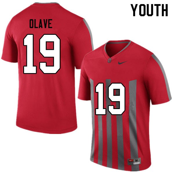 Ohio State Buckeyes #19 Chris Olave Youth Stitch Jersey Throwback